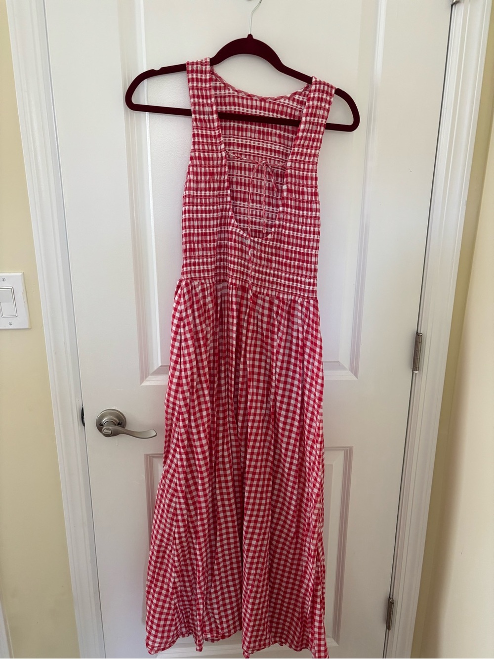 Red gingham beach dress - Picture 2 of 3